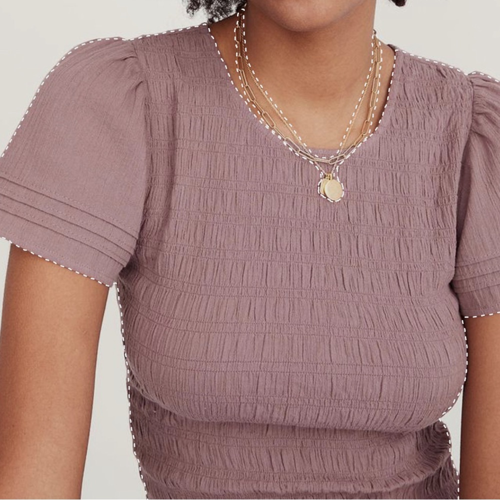 Madewell smocked top, flutter sleeve - Medium